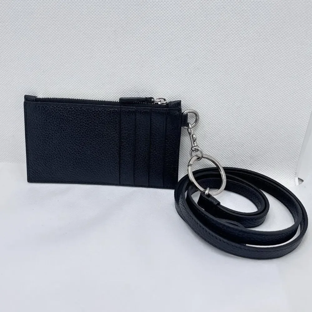 Balenciaga x Fragments Leather Logo Lanyard Card Holder Wallet ID Black
